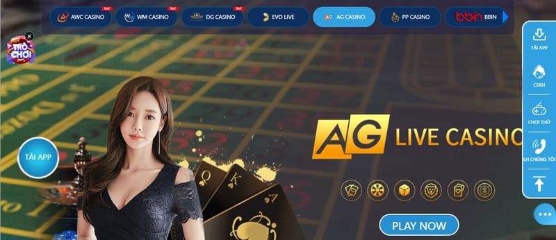 Đặt cược casino 123B tại sảnh AG chinh phục những phần thưởng lớn