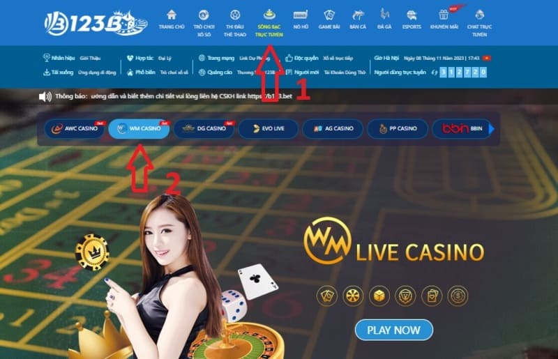 Bạn lựa chọn vào sảnh sòng bài trực tuyến, sau đó tìm kiếm nhà cung cấp và game tài xỉu